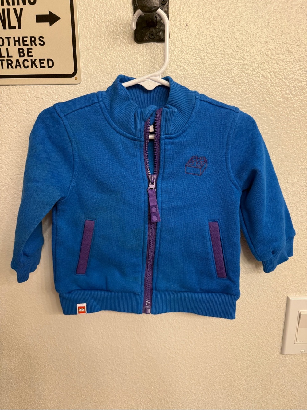 Lego Blue Kids Zip Hoodie with Purple Trim